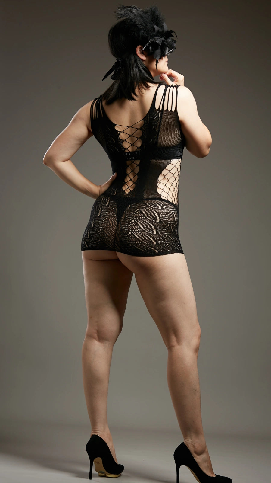 Mystic Siren Fishnet Babydolls - Black