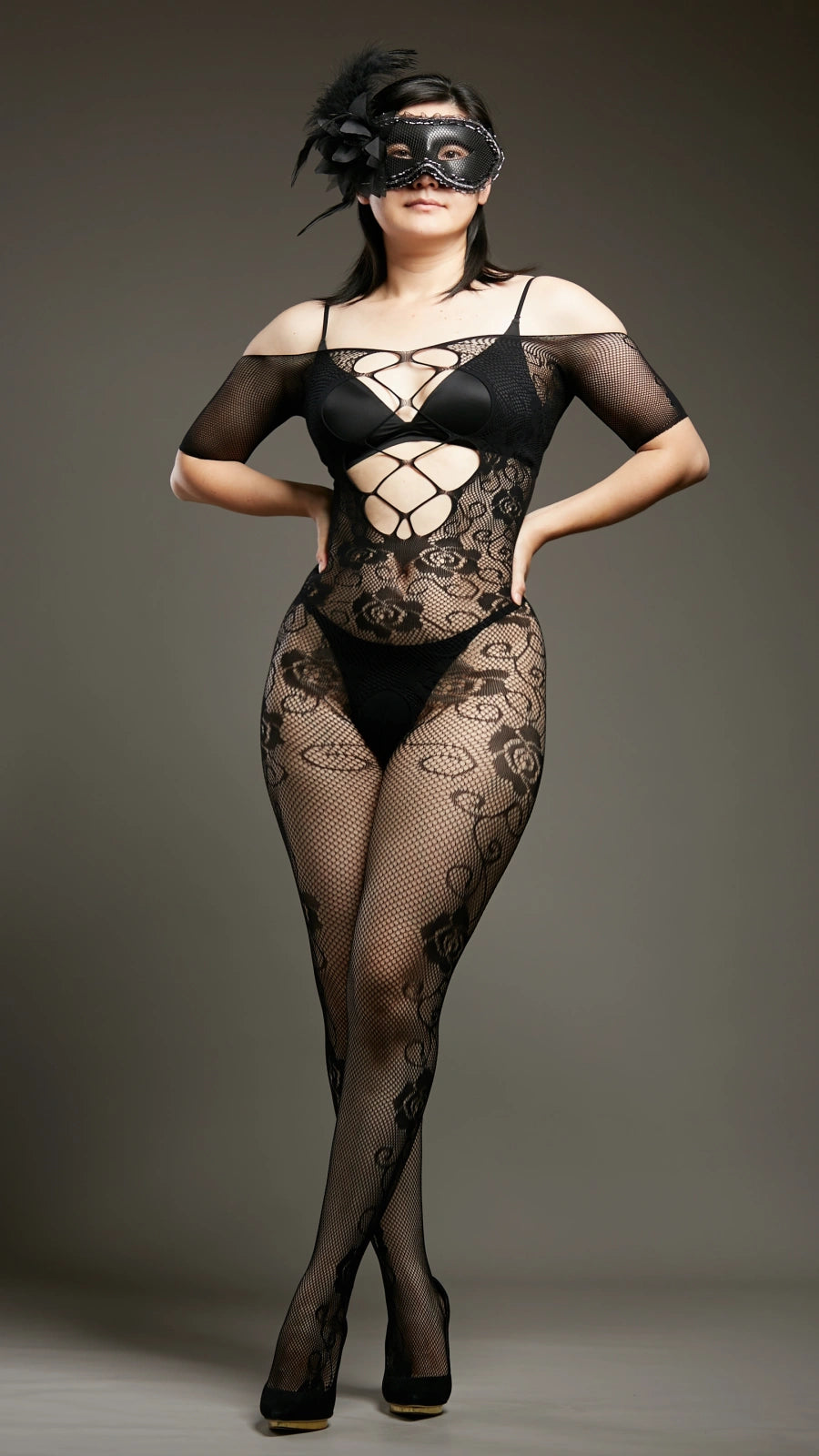 Arabian Nights Crotchless Bodystockings - Black