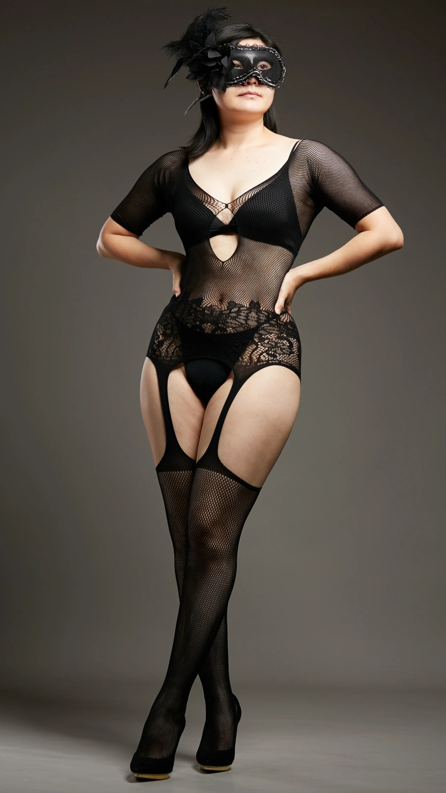 Voodoo Charm Garter Bodystockings - Black