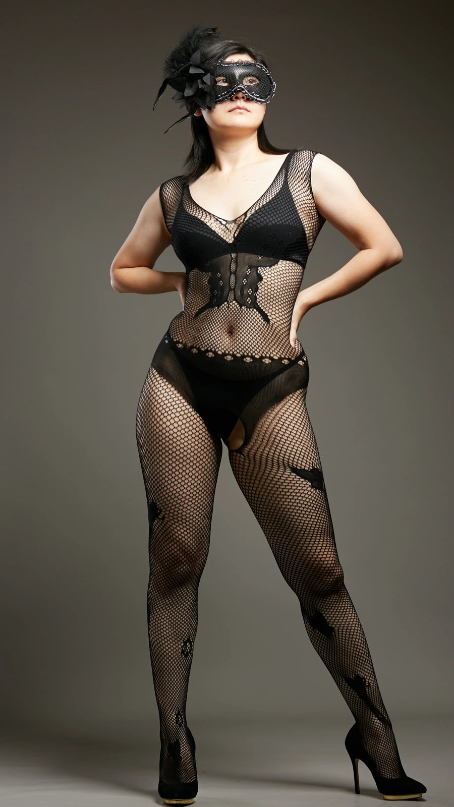 Dark Desire Crotchless Bodystockings - Black