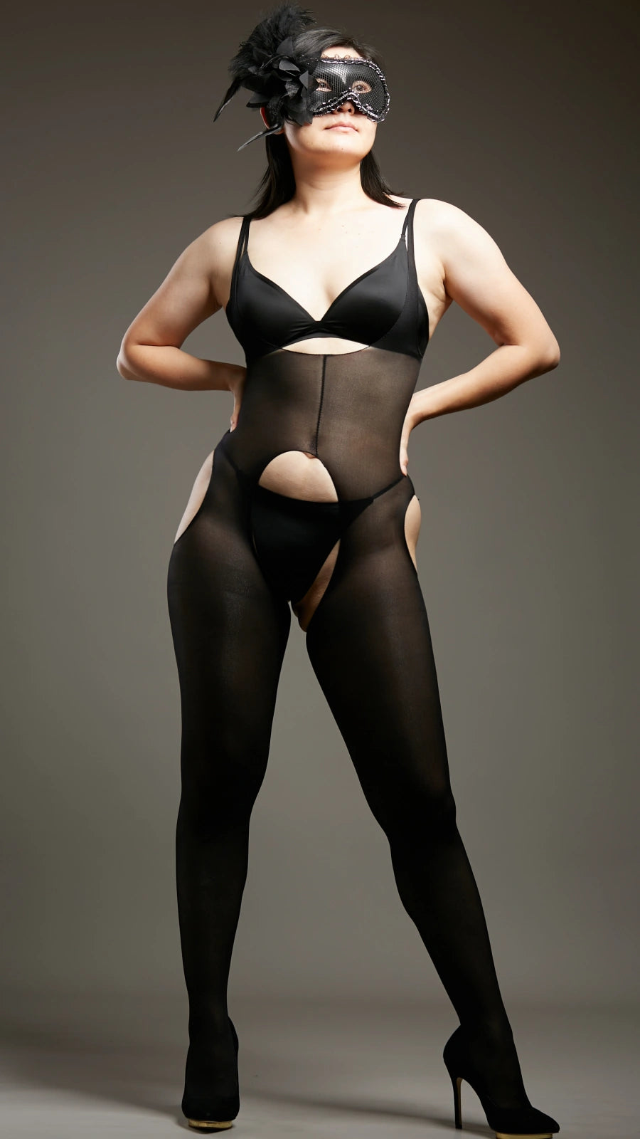 Black Magic Garter Bodystockings - Black