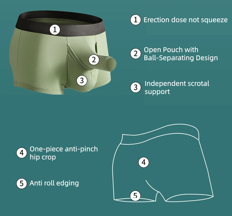 FlexGuard 5-Pack Men's Underwear with Open Pouch & Ball-Separating Design